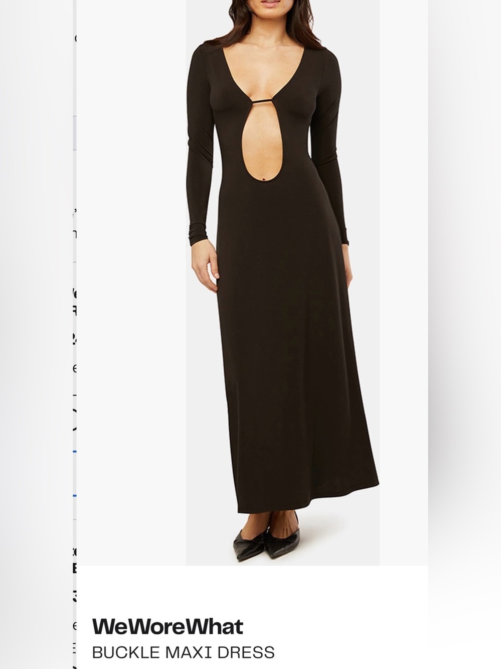 WeWoreWhat Black Cutout Long Sleeve Maxi Dress. Womens size Medium